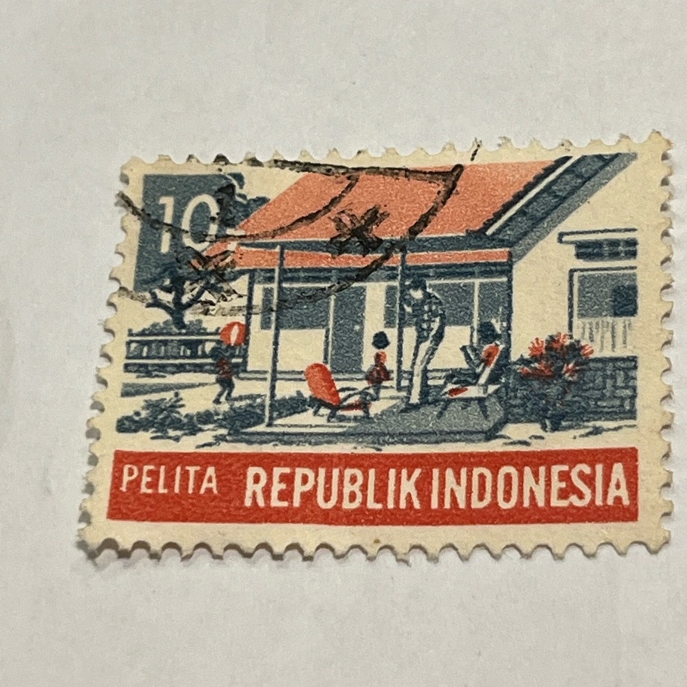 Old Vintage Pelita Republik Indonesia 1960 House Design Postage Stamp